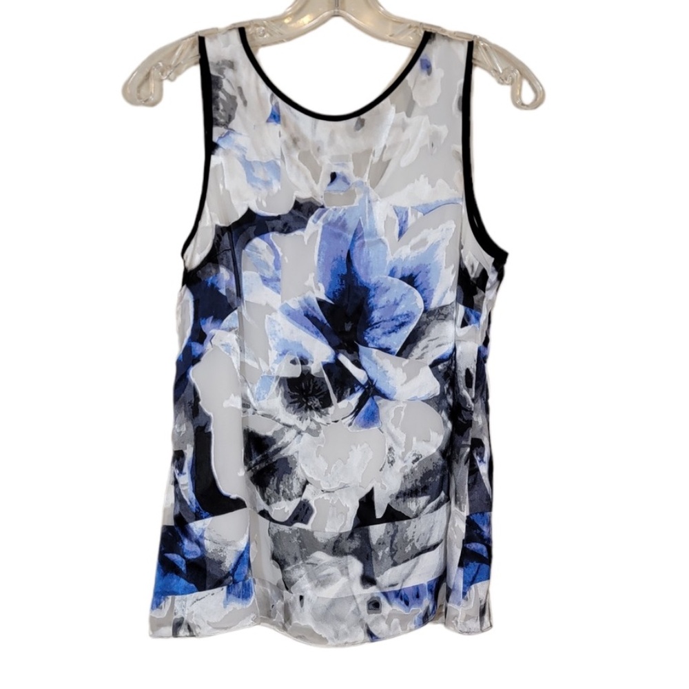 White House Black Market Silk Blend Tank Top Sleeveless Pullover White B…
